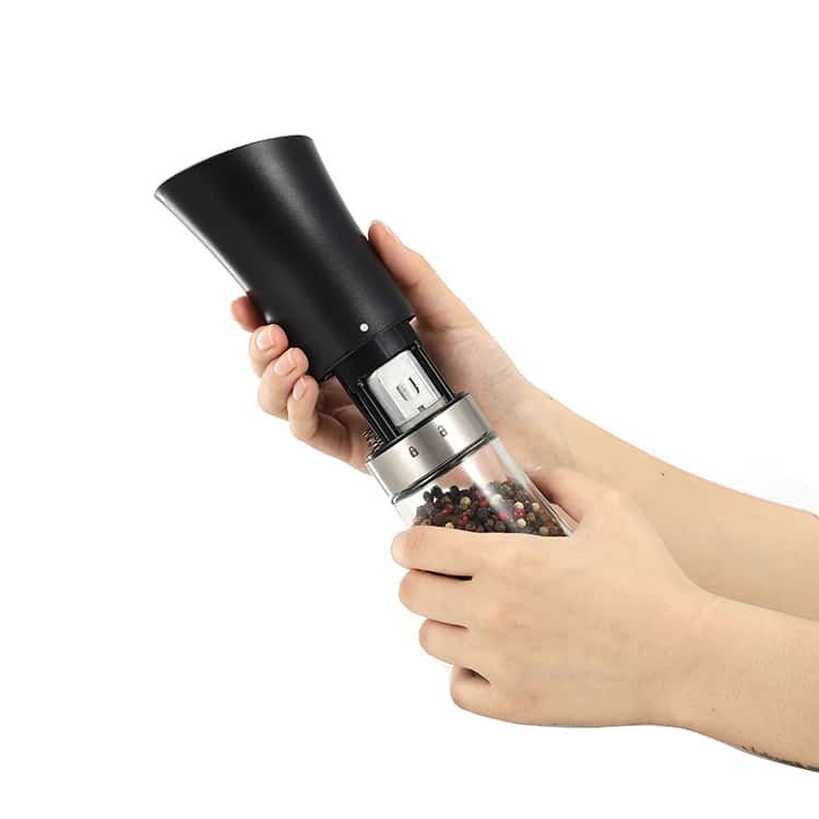 Battery Operated Electric Adjustable Pepper Grinder Set with 2 Storage Jars 2