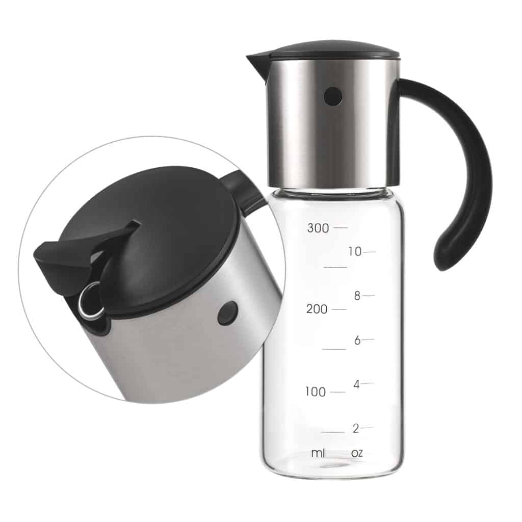 Custom 300ml Gravity Glass Olive 0il Dispenser with Measurement Marks 2
