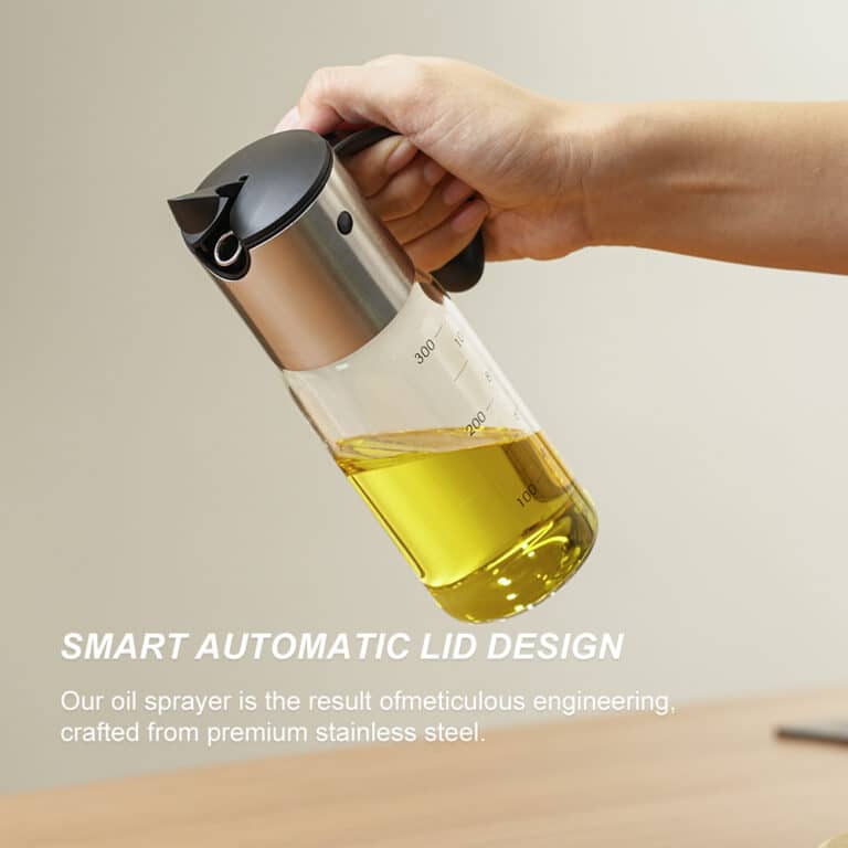 Custom 300ml Gravity Glass Olive 0il Dispenser with Measurement Marks 4