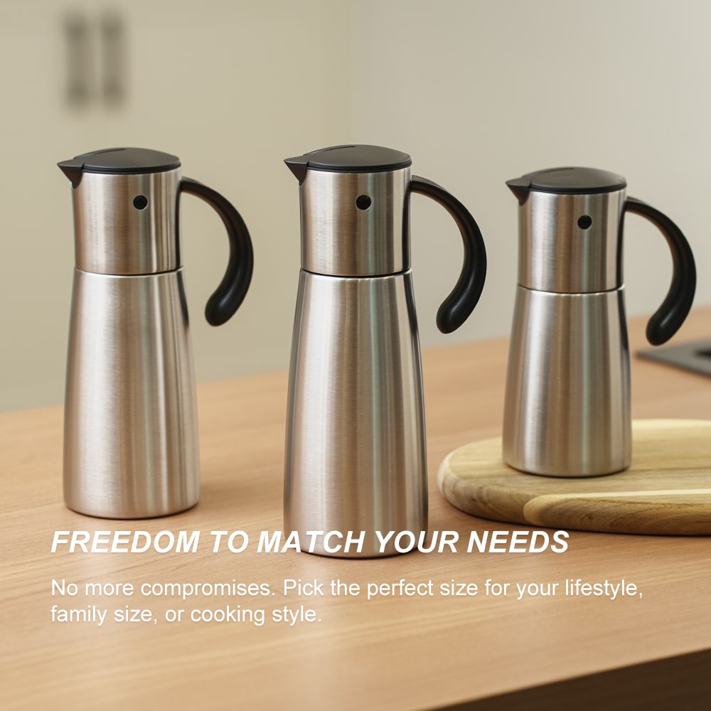 Custom Gravity Stainless Steel Olive Oil Dispenser 3 1