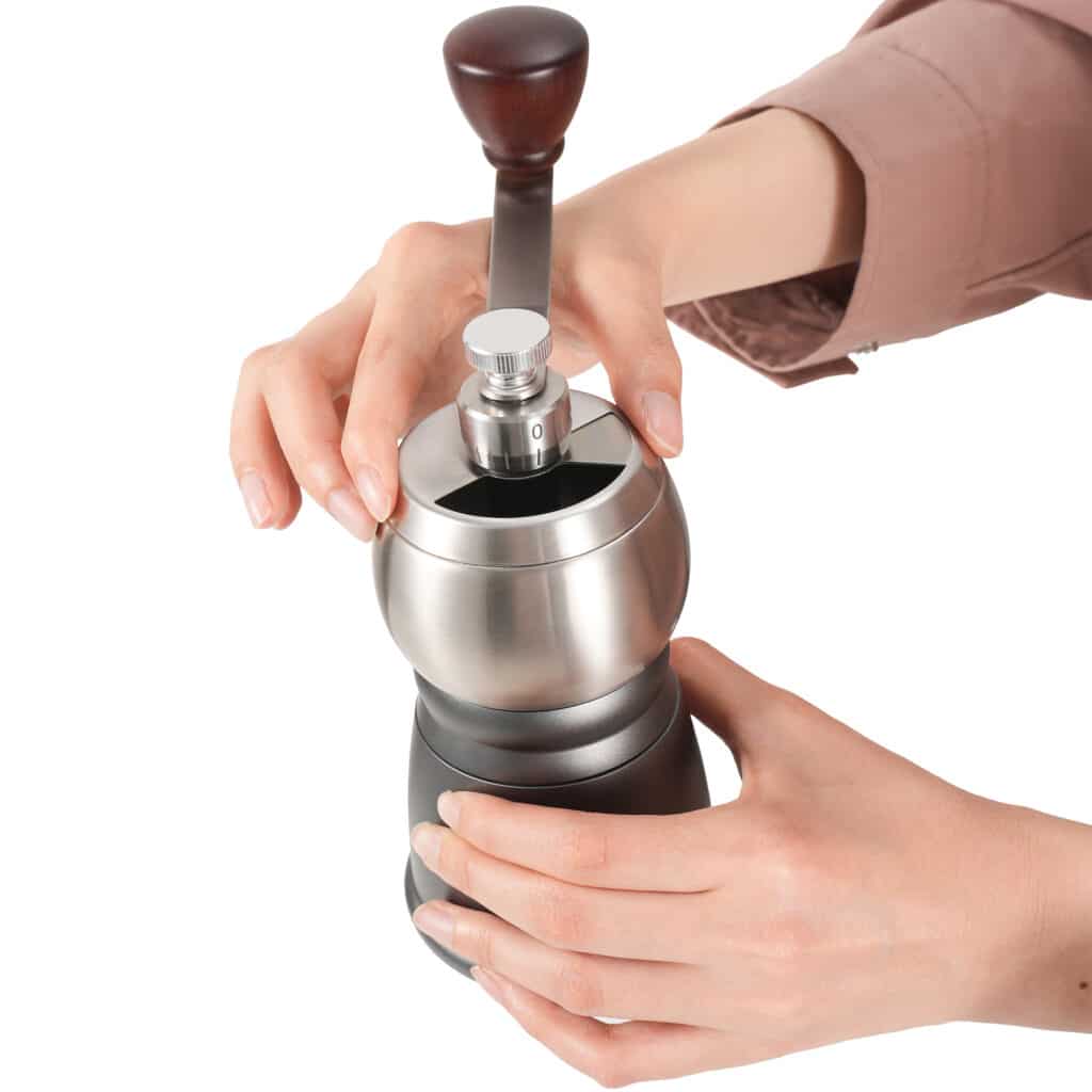 Custom Metal Manual Coffee Burr Grinder with Adjustable Stainless Steel Burr 4