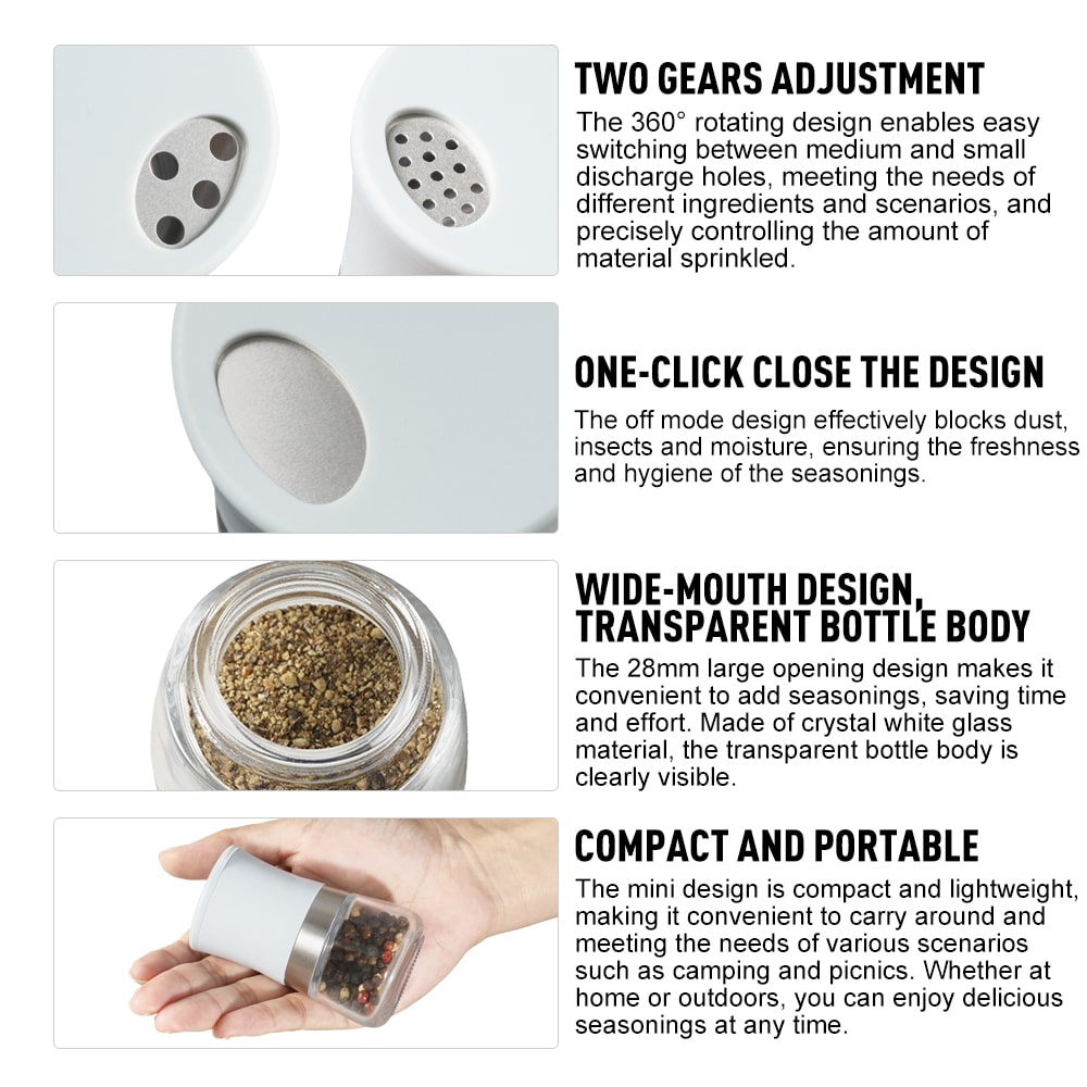 Custom Portable RPET Salt Pepper Shaker with Glass Jar 6
