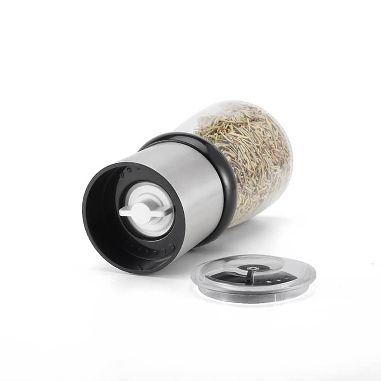 Adjustable Stainless Steel Salt and Pepper Grinder with Glass Jar 2