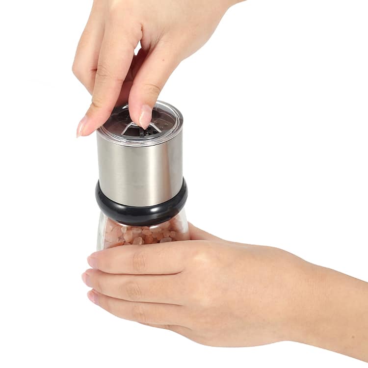 Adjustable Stainless Steel Salt and Pepper Grinder with Glass Jar 5
