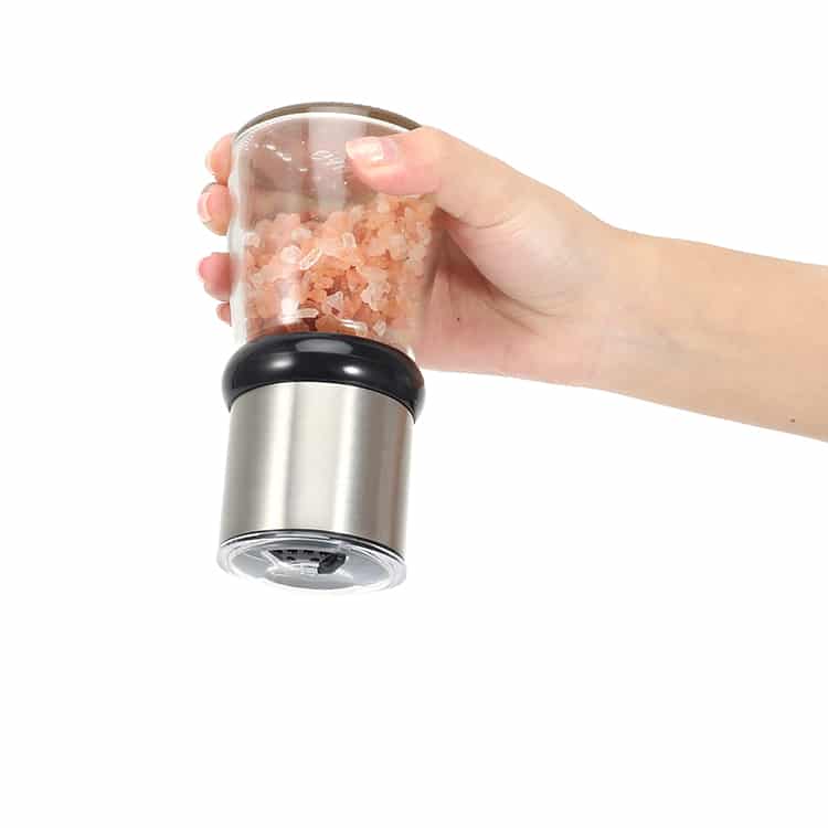 Adjustable Stainless Steel Salt and Pepper Grinder with Glass Jar 6