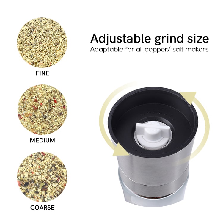 Custom Adjustable Salt Pepper Grinder Set with Non Slip Base 3