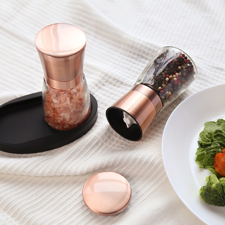 Custom Copper Manual Salt and Pepper Mill Grinder Set 1