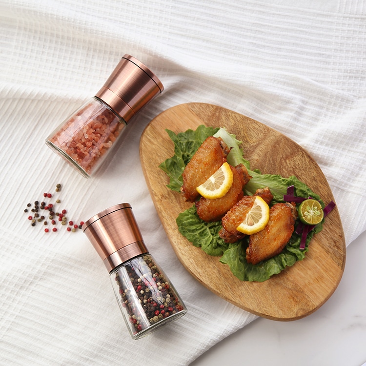 Custom Copper Manual Salt and Pepper Mill Grinder Set 7