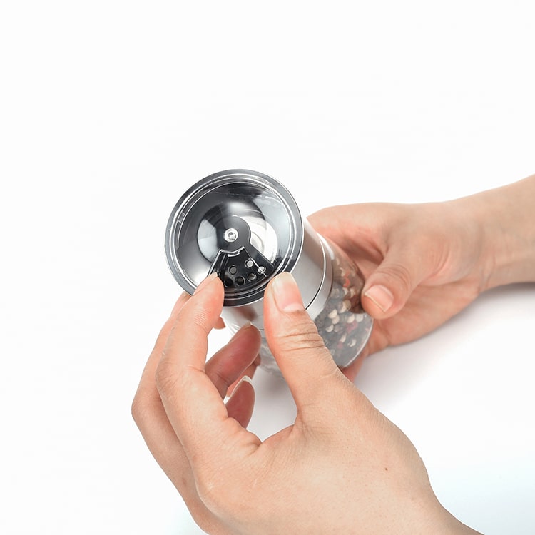 Custom Manual Salt and Pepper Grinder with Adjustable Dispensing Cap 3