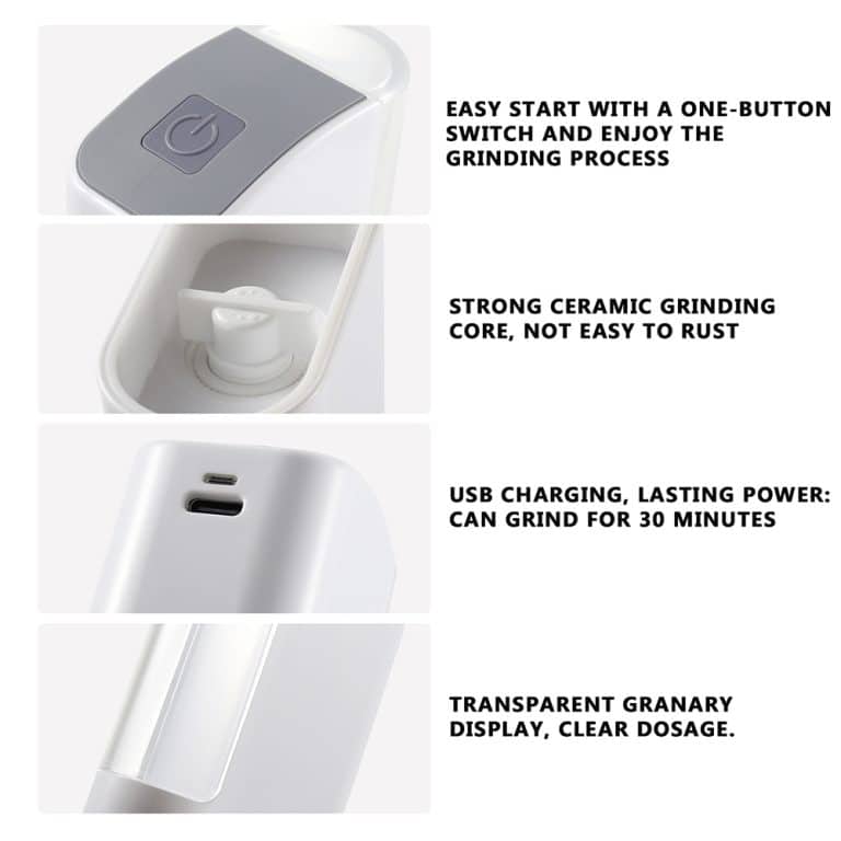 Custom Portable Rechargeable Electric Salt and Pepper Grinder 8