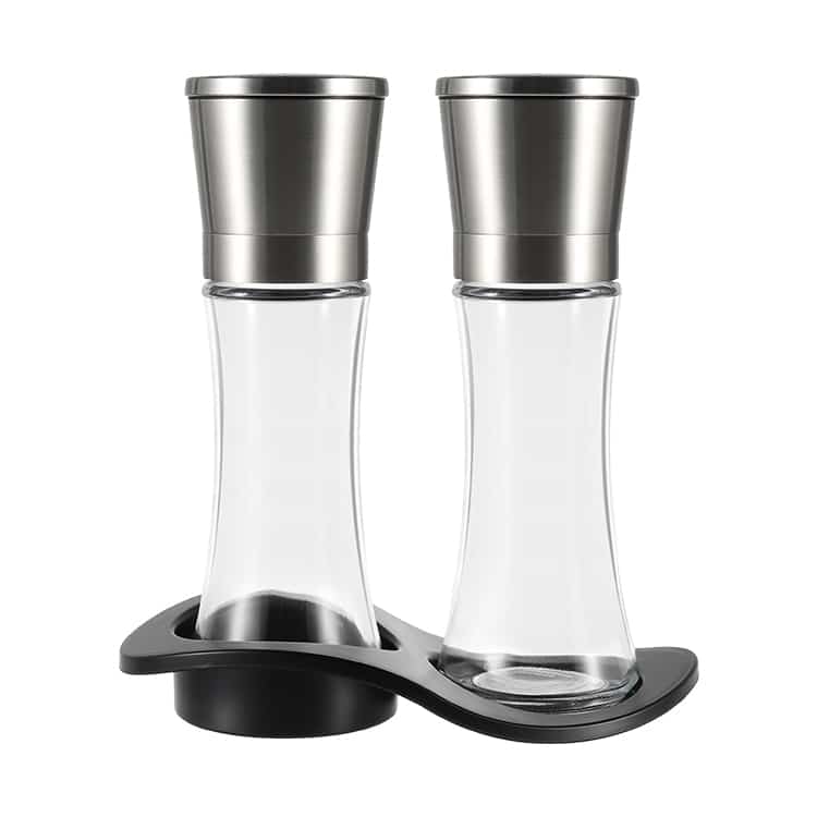 Custom Stainless Steel Adjustable Salt and Pepper Mill Grinder Set 2