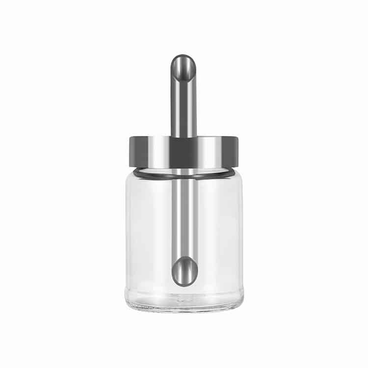 Custom Stainless Steel Sugar Dispenser with Glass Jar 2