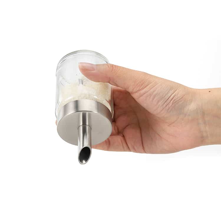 Custom Stainless Steel Sugar Dispenser with Glass Jar 5