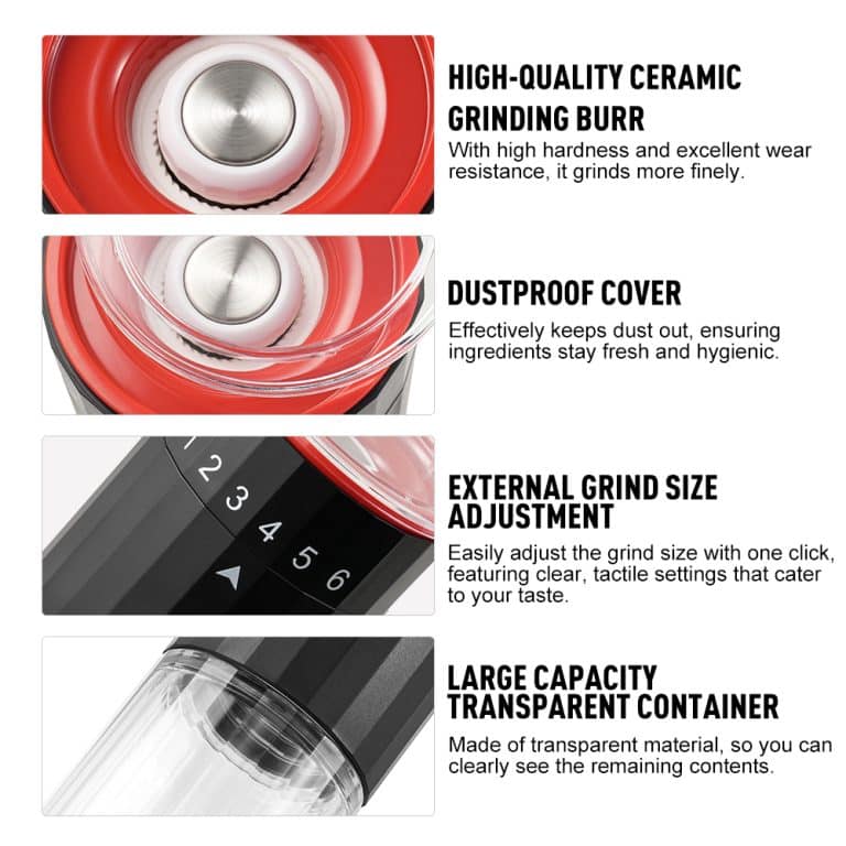 USB Rechargeable Gravity Electric Salt Pepper Grinder 3