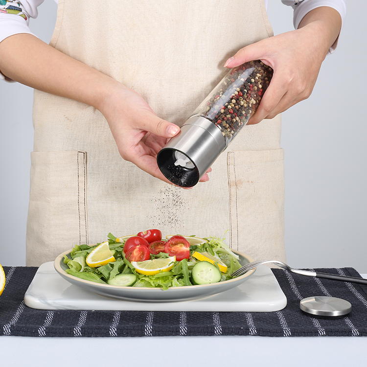 Custom Stainless Steel Salt and Pepper Grinder with Stepless Ceramic Burr 1