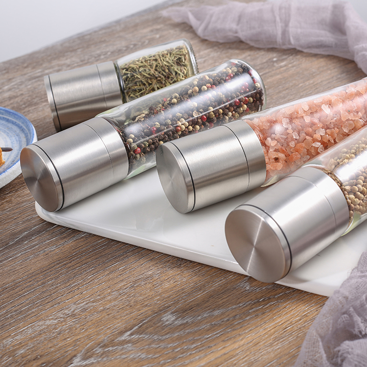 Custom Stainless Steel Salt and Pepper Grinder with Stepless Ceramic Burr 6