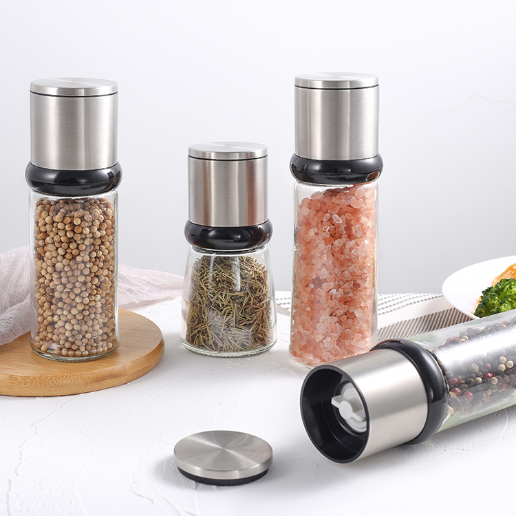 Custom Stepless Adjustable Salt Pepper Grinder with Ceramic Burr 6