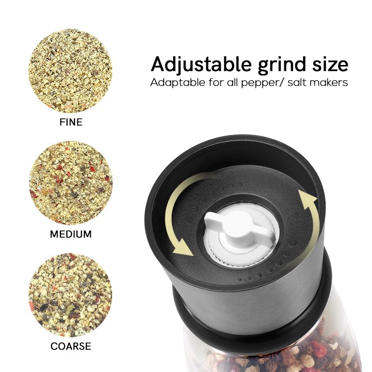OEMODM Custom Portable Metal Salt and Pepper Mill with Plastic Cap 4