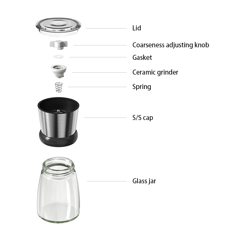 OEMODM Custom Portable Metal Salt and Pepper Mill with Plastic Cap 6