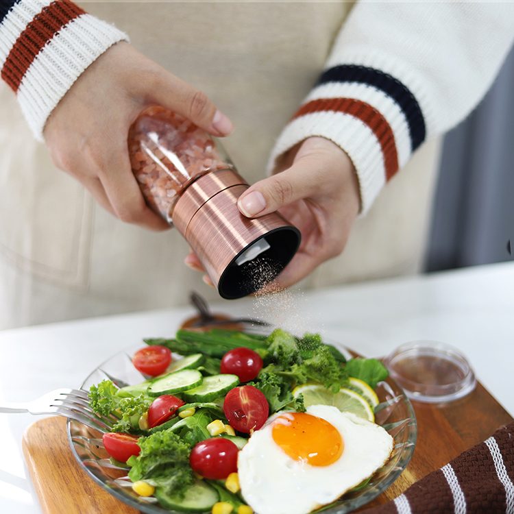 OEMODM Portable Copper Finish Stainless Steel Spice Grinder 6