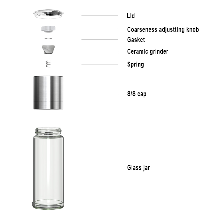 Wholesale Adjustable Salt Pepper Grinder with Ceramic Burr 6 1