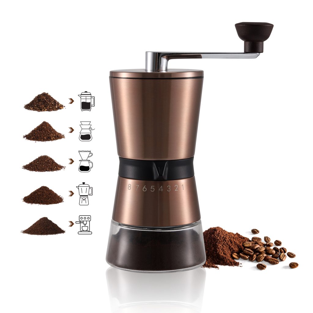 Custom 8 Step Adjustable Manual Coffee Grinder with Ceramic Burr 3