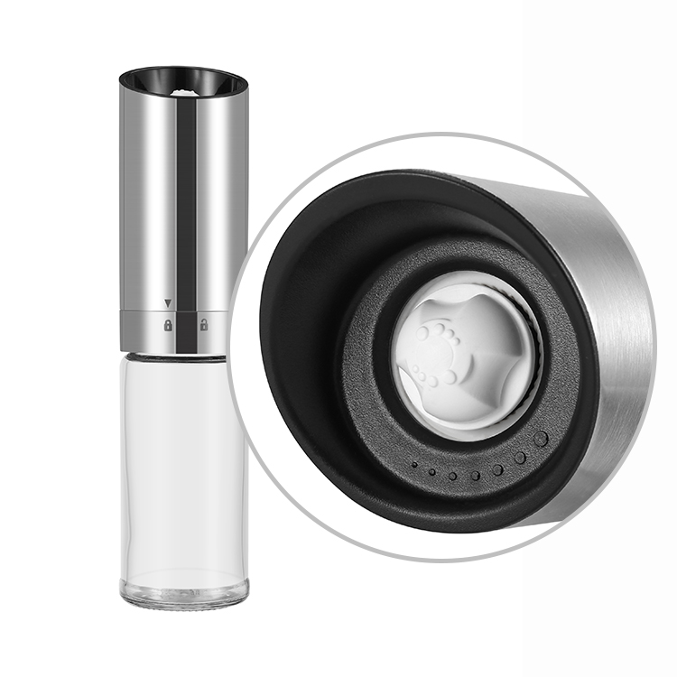Custom Battery Powered Gravity Electric Salt Pepper Grinder with Storage Jars 2