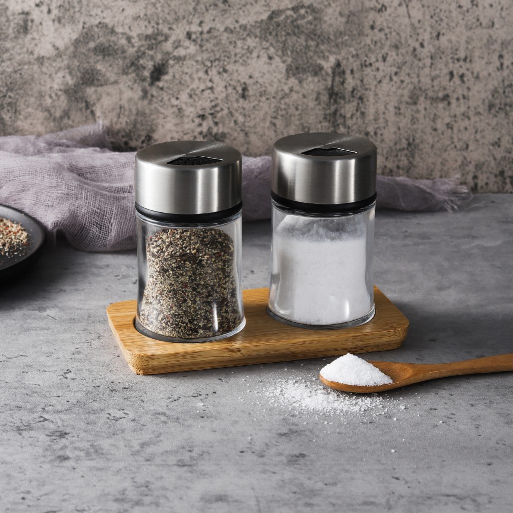 Customizable Glass Spice Shaker Set with Adjustable Dispensing Lids 1