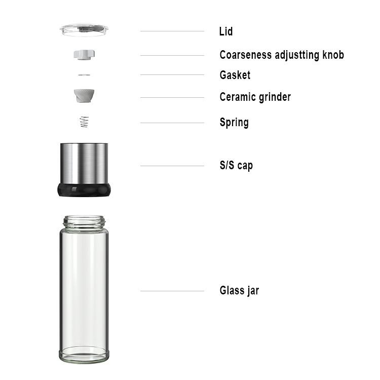Customize Big Capacity Manual Salt and Pepper Mill 5