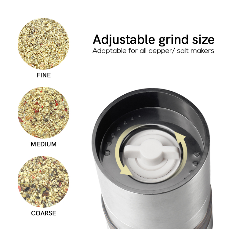 OEMODM 5 Layer Stackable Spice Grinder with Adjustable Ceramic Burr 3