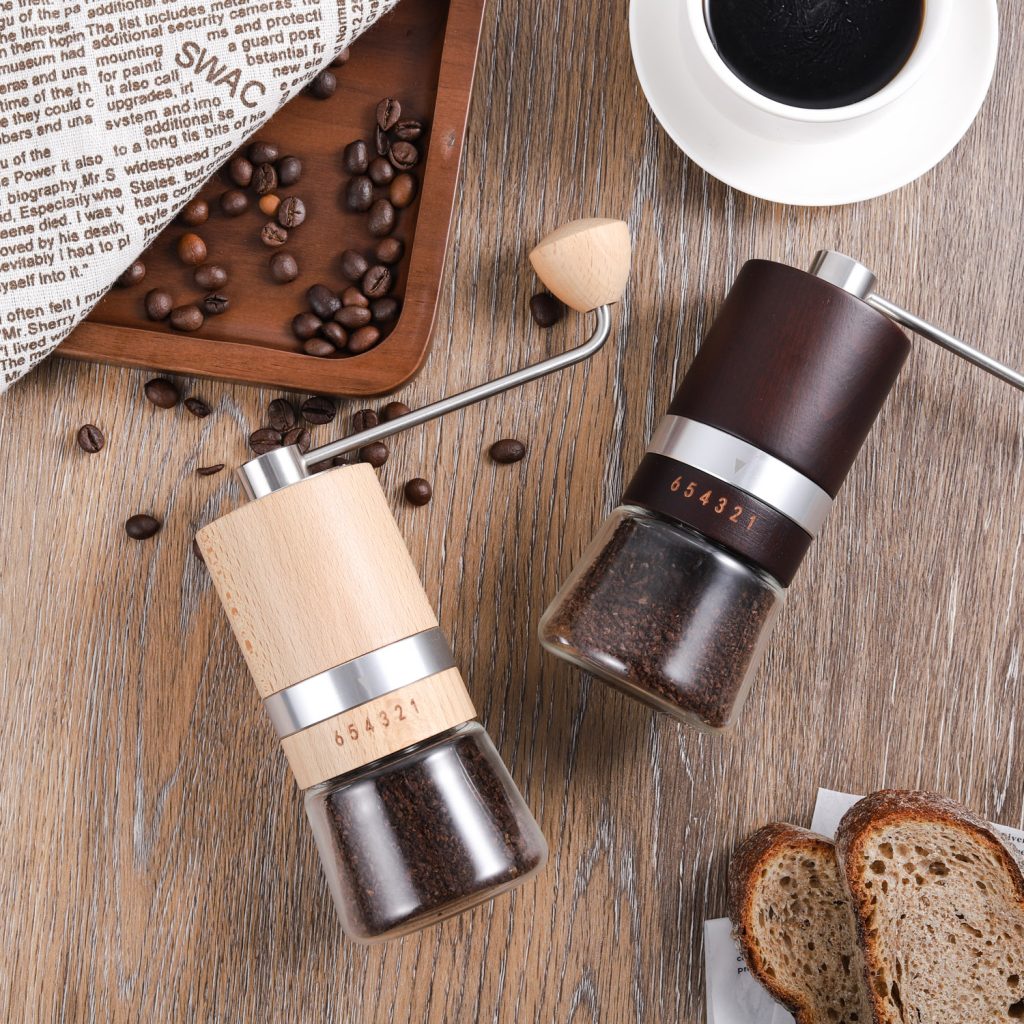 Custom Adjustable Manual Coffee Grinder Set with SS Grinder and Storage Jars 6