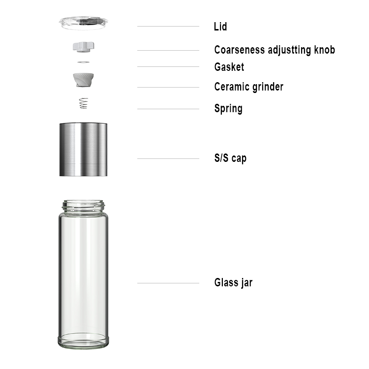 ODM Large Capacity Salt and Pepper Grinder with Dual Use Shaker Lid 6