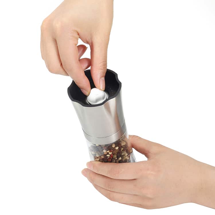 ODM Stainless Steel Manual Salt and Pepper Grinder with Petal Design 4