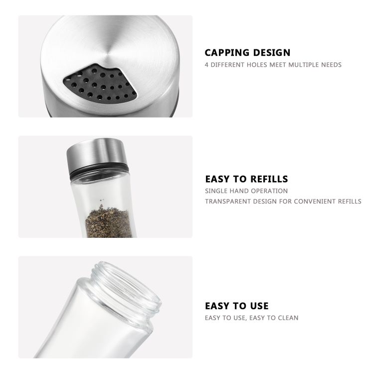 Custom 180ml Stainless Steel Spice Shaker with Rotating Lid 4