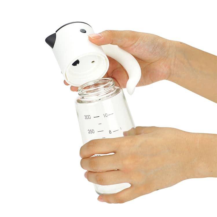 Custom 300ml Glass Gravity Kitchen Oil Dispenser with Automatic Lid 4 1