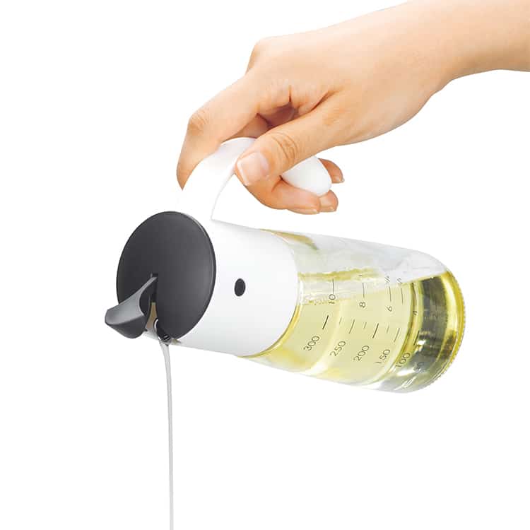 Custom 300ml Glass Gravity Kitchen Oil Dispenser with Automatic Lid 5
