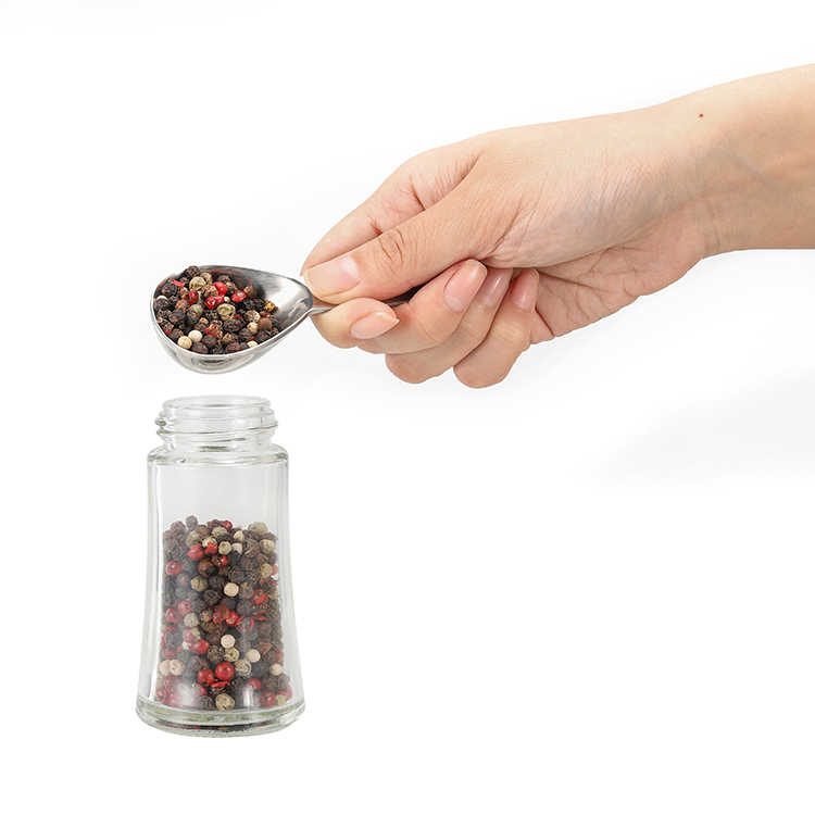 Custom Adjustable Plastic Salt and Pepper Grinder with Glass Jar 3 1