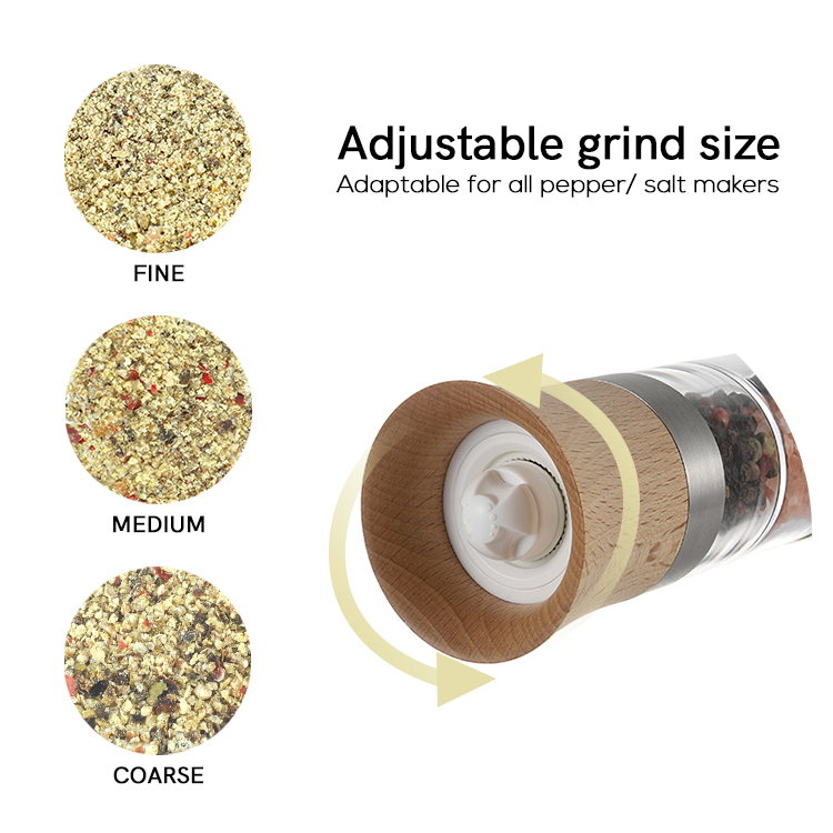 Custom Dual Chamber Salt and Pepper Grinder with Flavor Separated Design 5 1