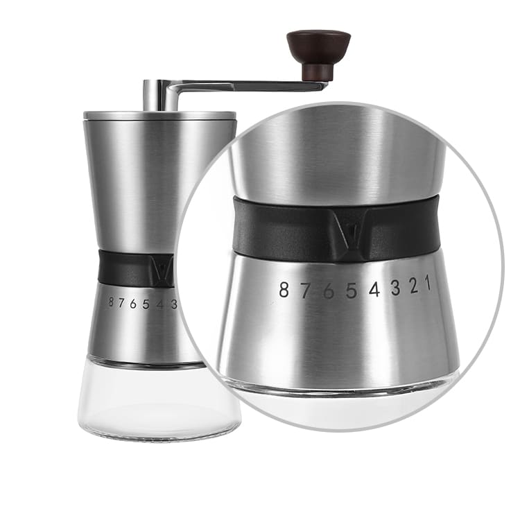 Custom Manual Coffee Grinder with External 8 Level Adjustment and Ceramic Burr 2