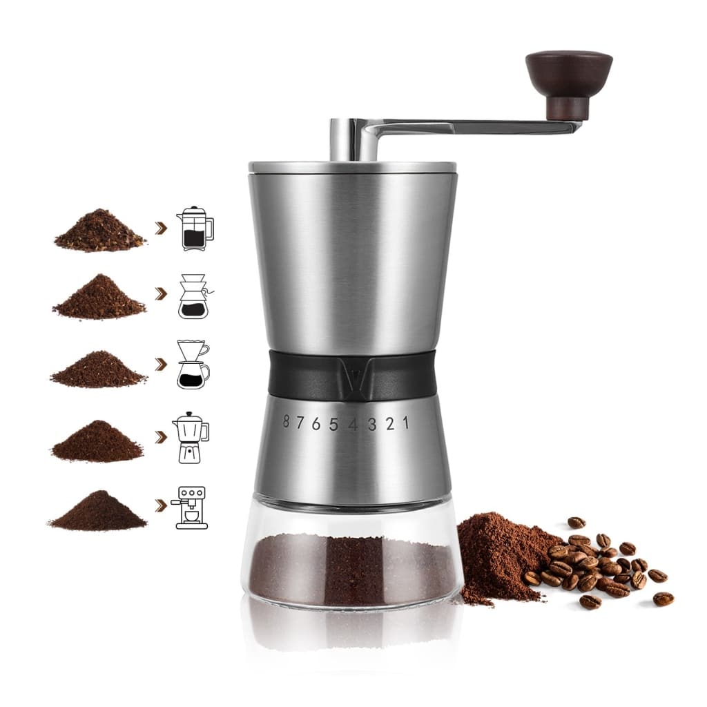 Custom Manual Coffee Grinder with External 8 Level Adjustment and Ceramic Burr 5 1