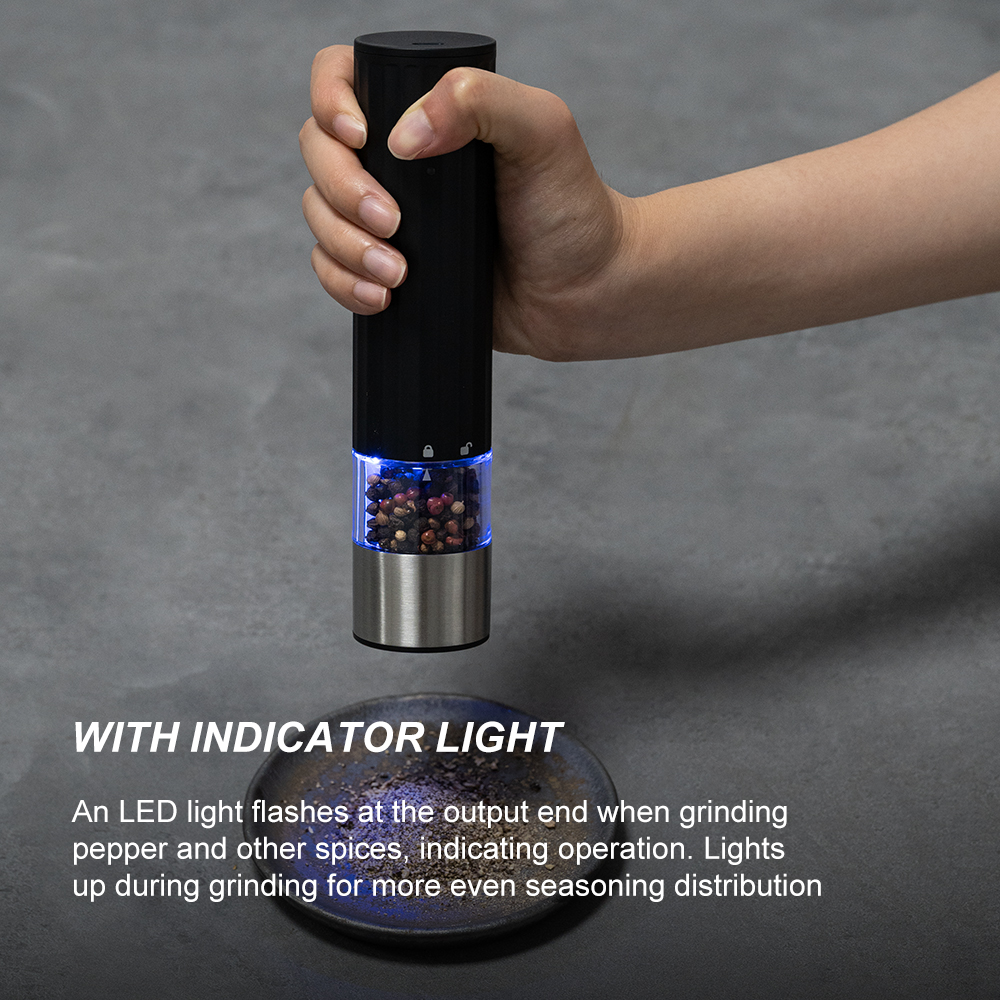 Custom Rechargeable Electric Salt and Pepper Grinder with Adjustable Ceramic Burr 4 1