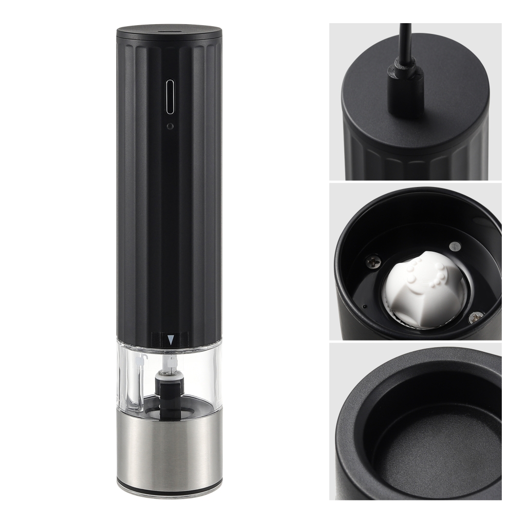 Custom Rechargeable Electric Salt and Pepper Grinder with Adjustable Ceramic Burr 6 1