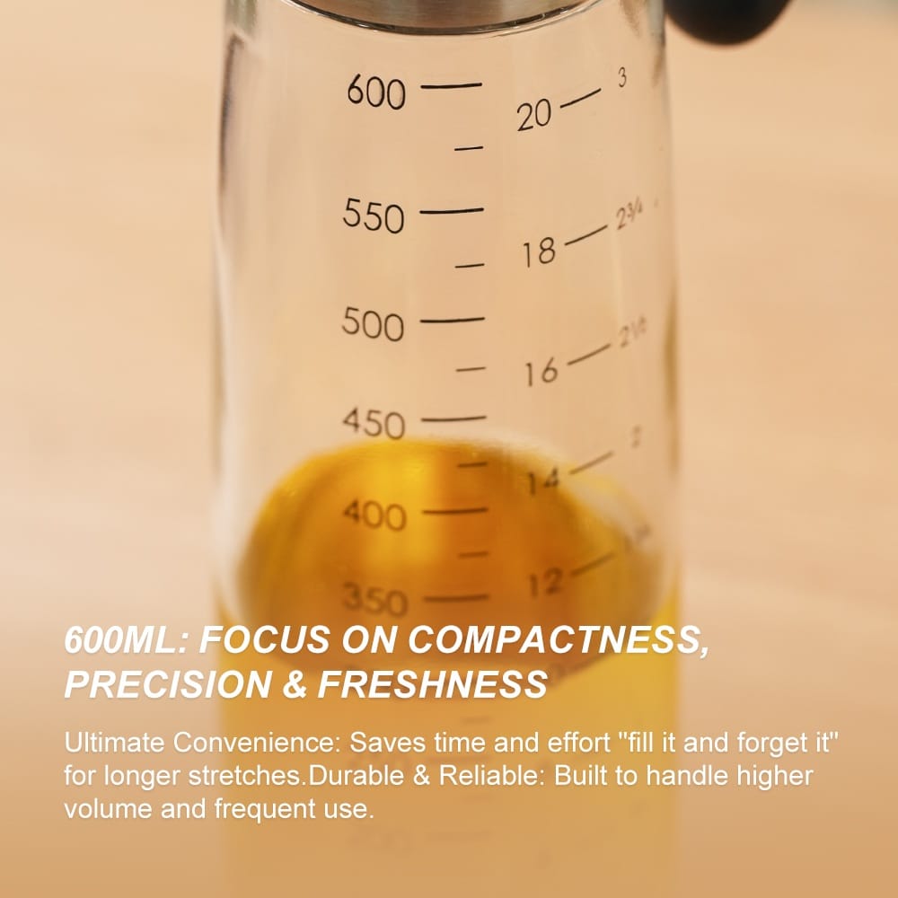 ODM 600ml Large Capacity Gravity Olive Oil Dispenser with Glass Body 3 1