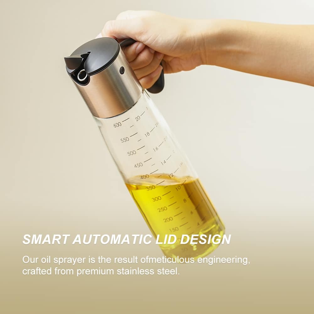 ODM 600ml Large Capacity Gravity Olive Oil Dispenser with Glass Body 4 1