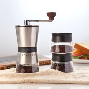 ODM All in One Manual Coffee Grinder Set with Bean Storage Containers 1