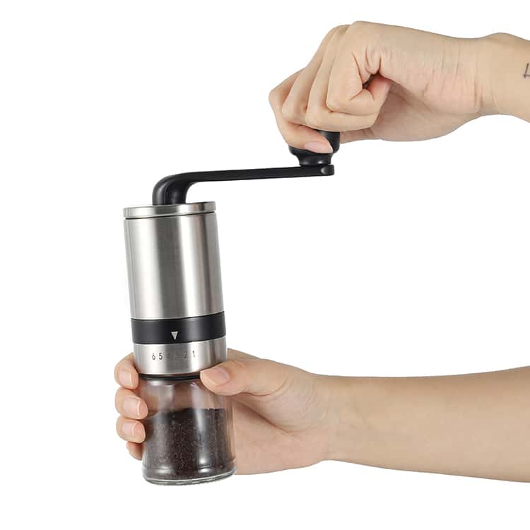 ODM Compact Manual Coffee Grinder for Travel with 6 Level External Adjustment 6