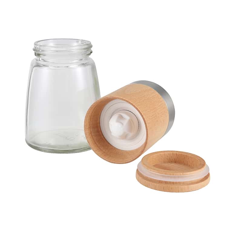 ODM Manual Wooden Pepper Grinder with Glass Bottle 4 1