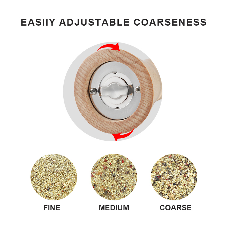 ODM Portable 30ml Wooden Spice Grinder with Adjustable Ceramic Core 4 1