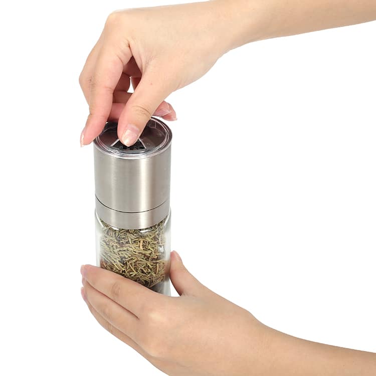 ODM Stainless Steel Manual Salt and Pepper Grinder with Shaker Lid 5 1