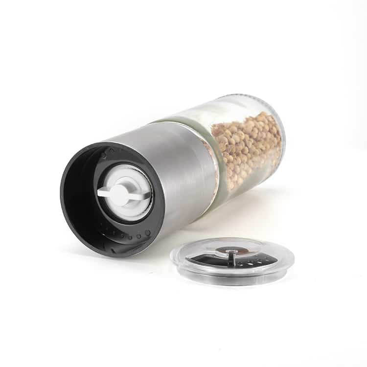 ODM Stainless Steel Manual Salt and Pepper Grinder with Shaker Lid 7 1